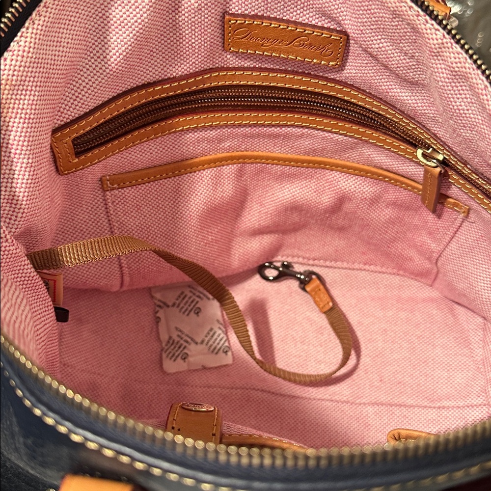 Dooney & Bourke Pebbled Leather Dillen Satchel in Navy - Picture 13 of 16
